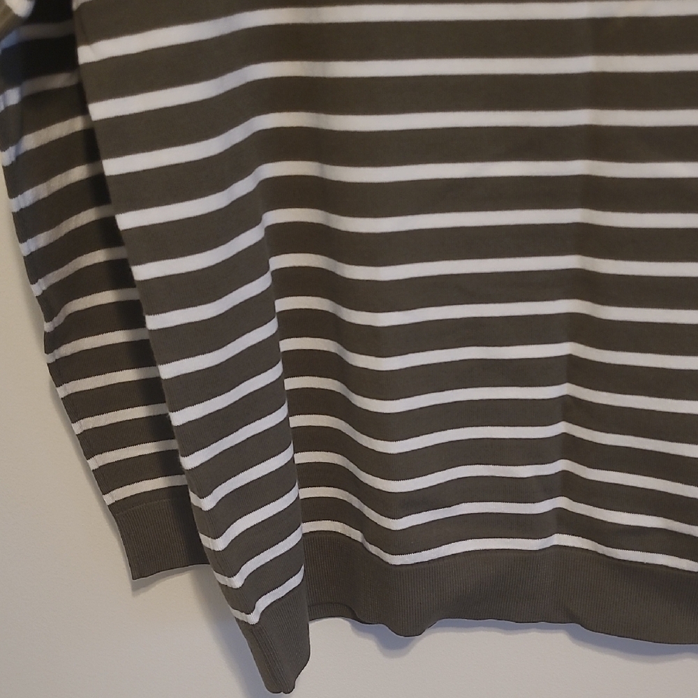 Tommy Hilfiger Olive and White Striped Sweatshirt - Picture 5 of 7